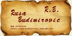 Rusa Budimirović vizit kartica